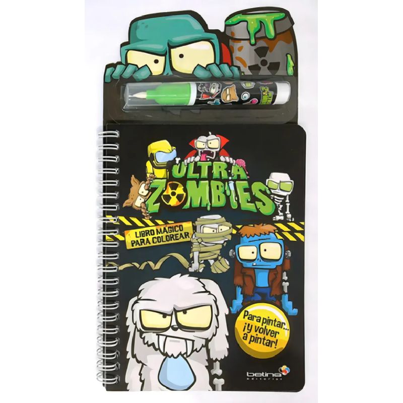 LIBRO MAGICO PARA PINTAR CON AGUA ULTRA ZOMBIES ZOMBIFF - CARTONE (Nuevo)