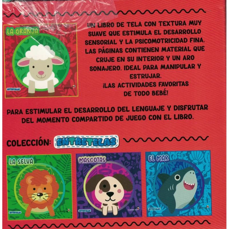 ENTRETELAS - LA GRANJA - LIBRO DE TELA CON SONAJERO (Nuevo) - Miniatura 2