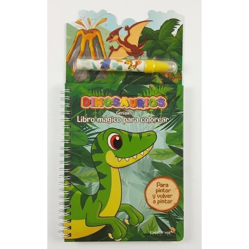 DINOSAURIOS GENIALES - LIBRO MAGICO PARA COLOREAR (Nuevo)