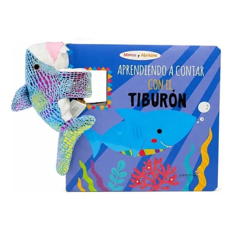 APRENDIENDO A CONTAR - CON EL TIBURON - CARTONE + PELUCHE (Nuevo)