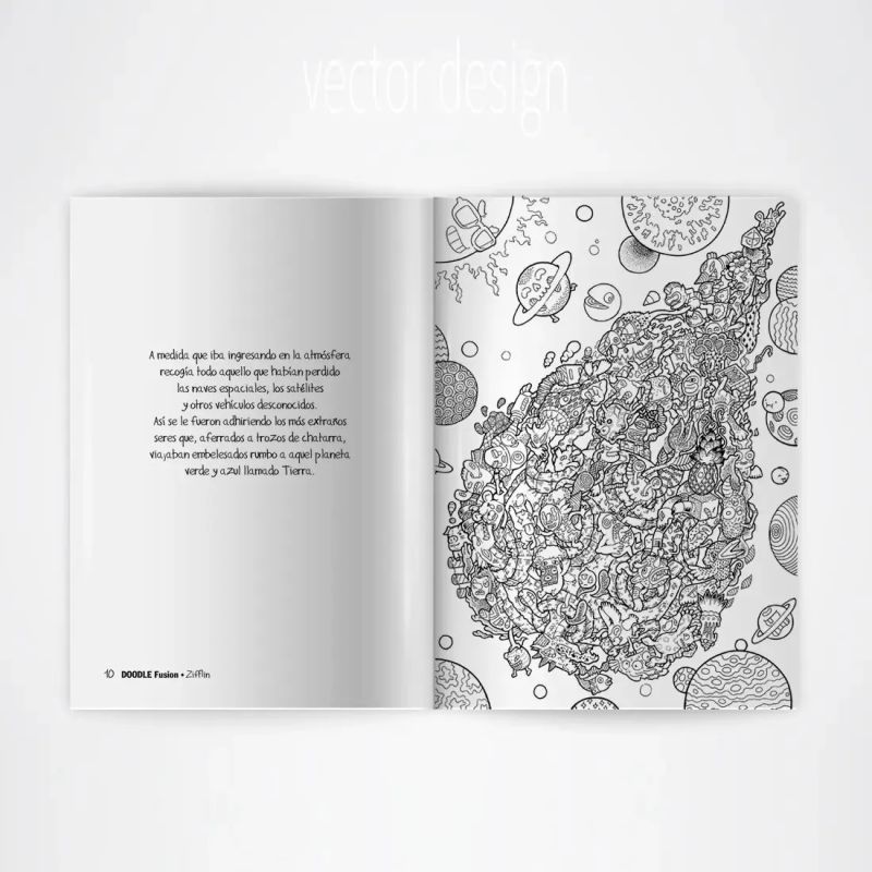 DOODLE FUSION - LIBRO PARA COLOREAR (Nuevo) - Miniatura 3