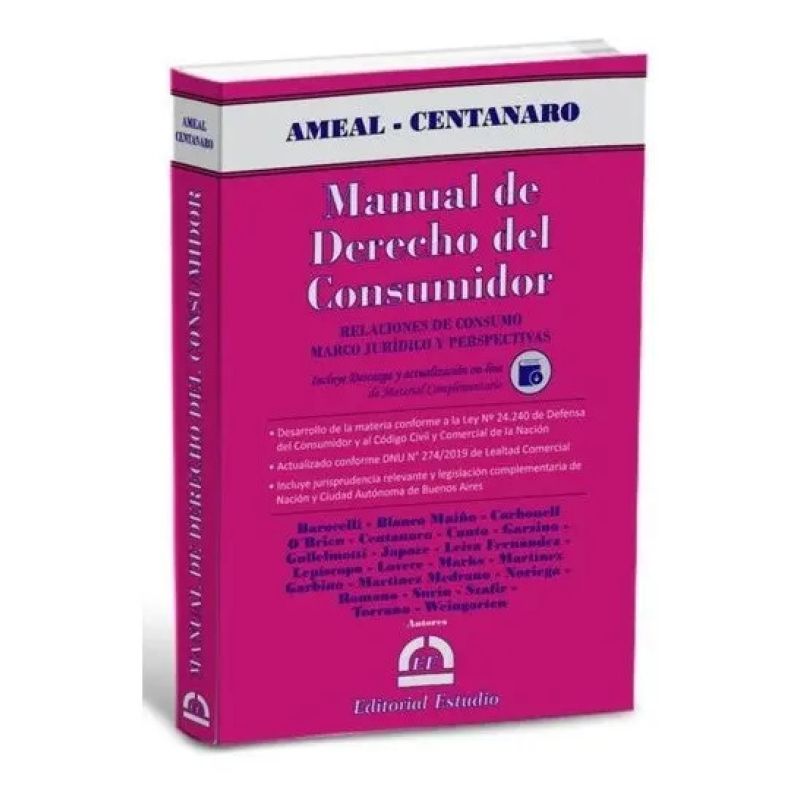 MANUAL DE DERECHO DEL CONSUMIDOR ( AMEAL - CENTANARO) (2022) (Nuevo)