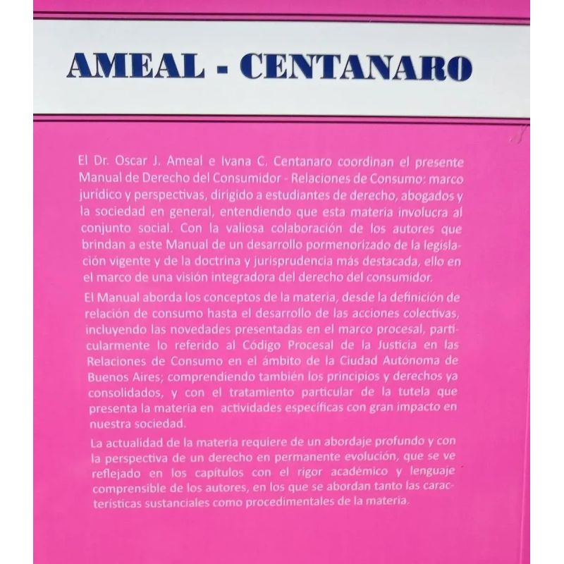MANUAL DE DERECHO DEL CONSUMIDOR ( AMEAL - CENTANARO) (2022) (Nuevo) - Miniatura 3