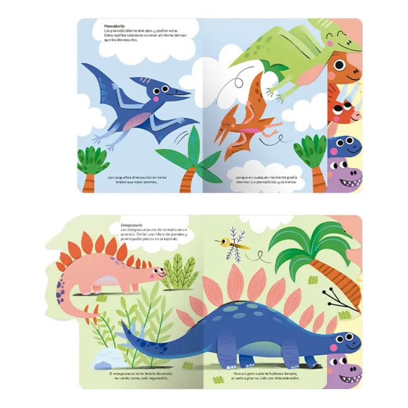 DINOSAURIOS - LIBRO CON PESTAÑAS - CARTONE (Nuevo) - Miniatura 2