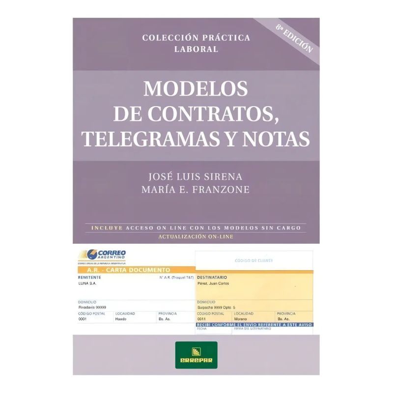 MODELOS DE CONTRATOS TELEGRAMAS Y NOTAS 8/ED. (Nuevo)