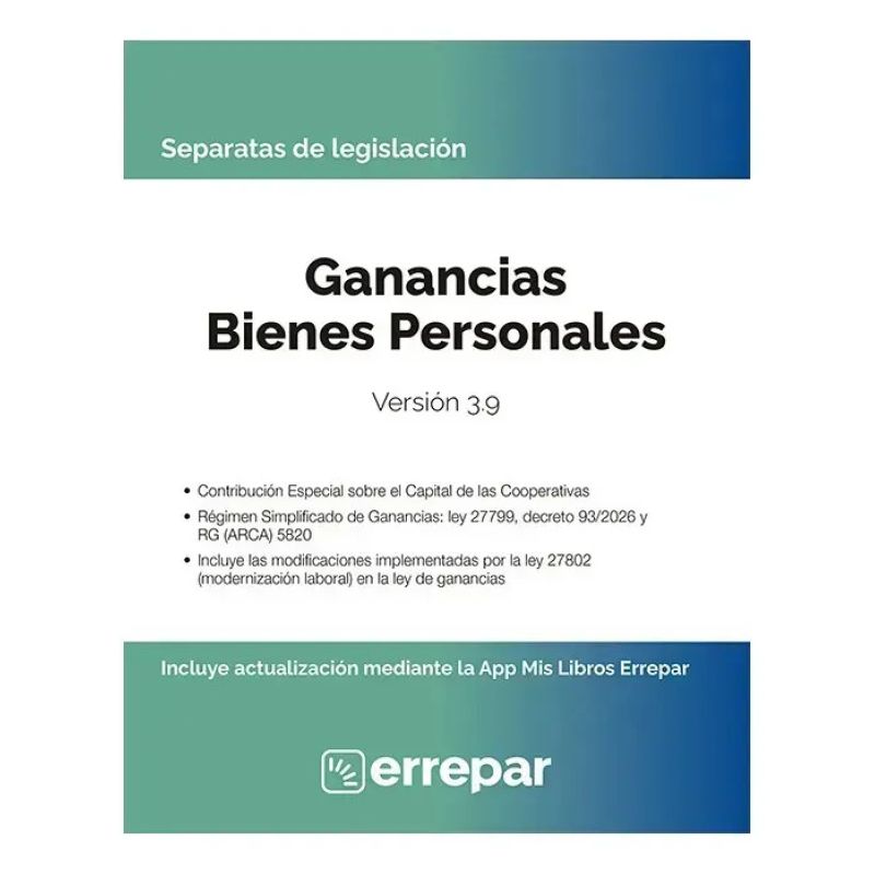 GANANCIAS - BIENES PERSONALES VERSION 3.9 2026 - SEPARATAS DE LEGISLACION