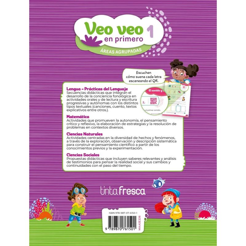 VEO VEO EN PRIMERO 1 - AREAS AGRUPADAS - VERSION IMPRENTA MAYUSCULA (Nuevo) - Miniatura 2