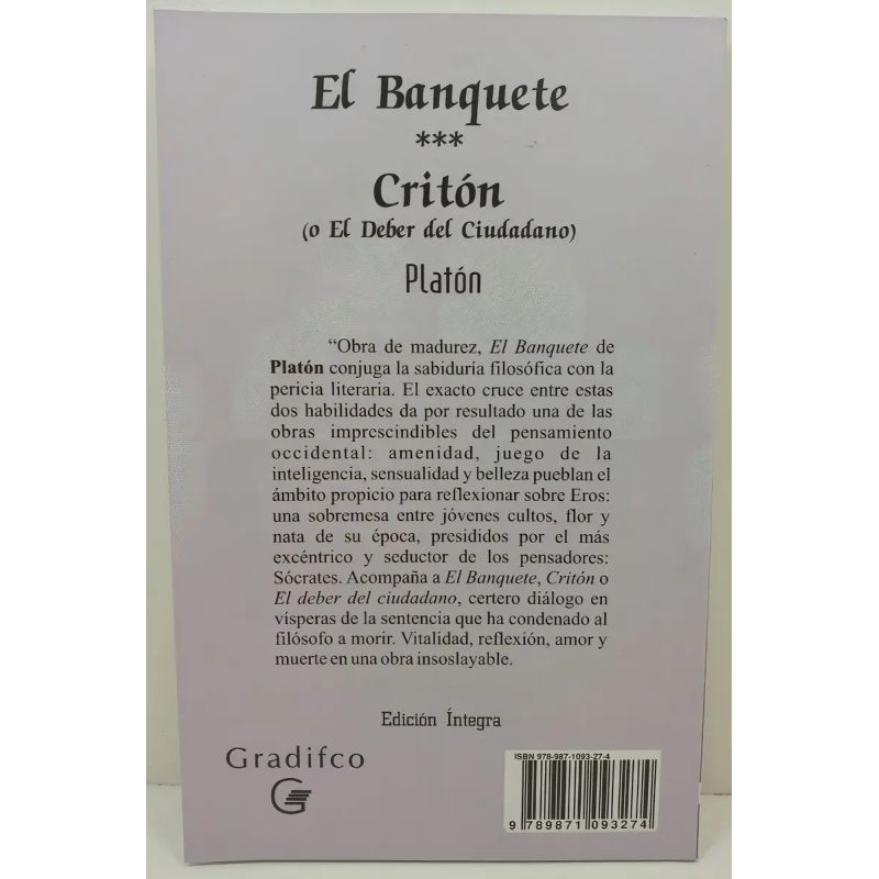 BANQUETE, EL / CRITON - PENSADORES UNIVERSALES (Nuevo) - Miniatura 2
