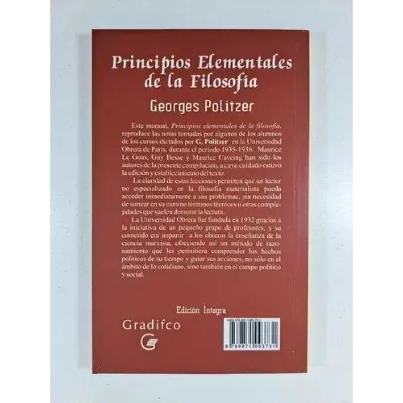 PRINCIPIOS ELEMENTALES DE LA FILOSOFIA - PENSADORES UNIVERSALES (Nuevo) - Miniatura 3