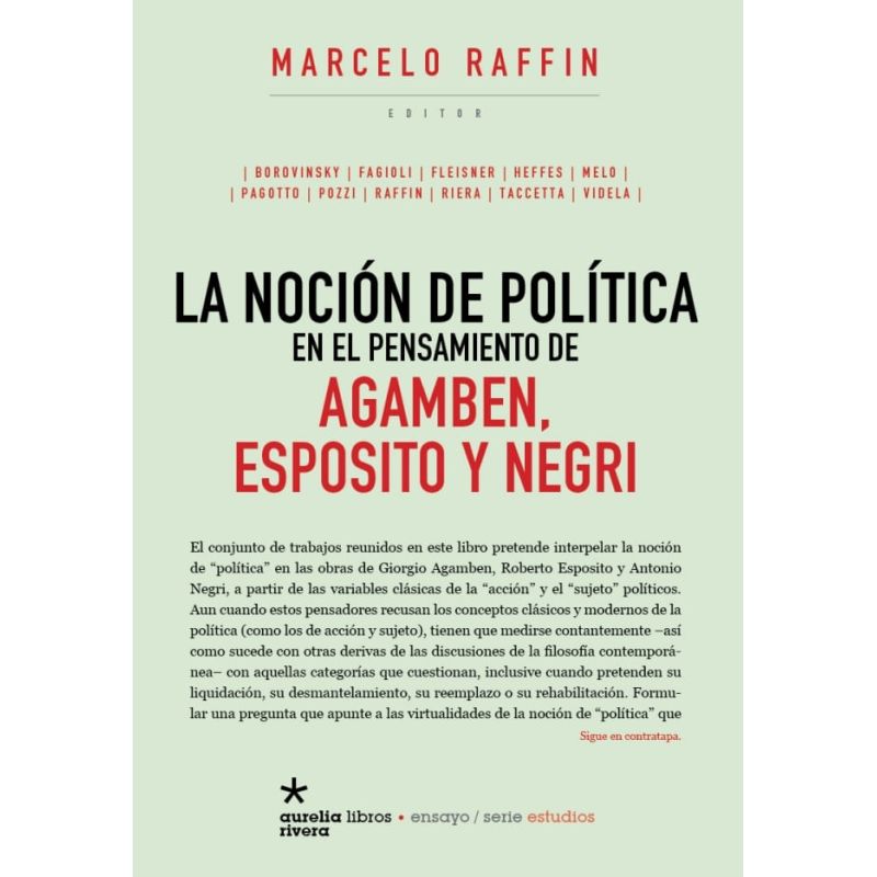 NOCION DE POLITICA EN EL PENSAMIENTO DE AGAMBEN, ESPOSITO Y NEGRI, LA (Nuevo)