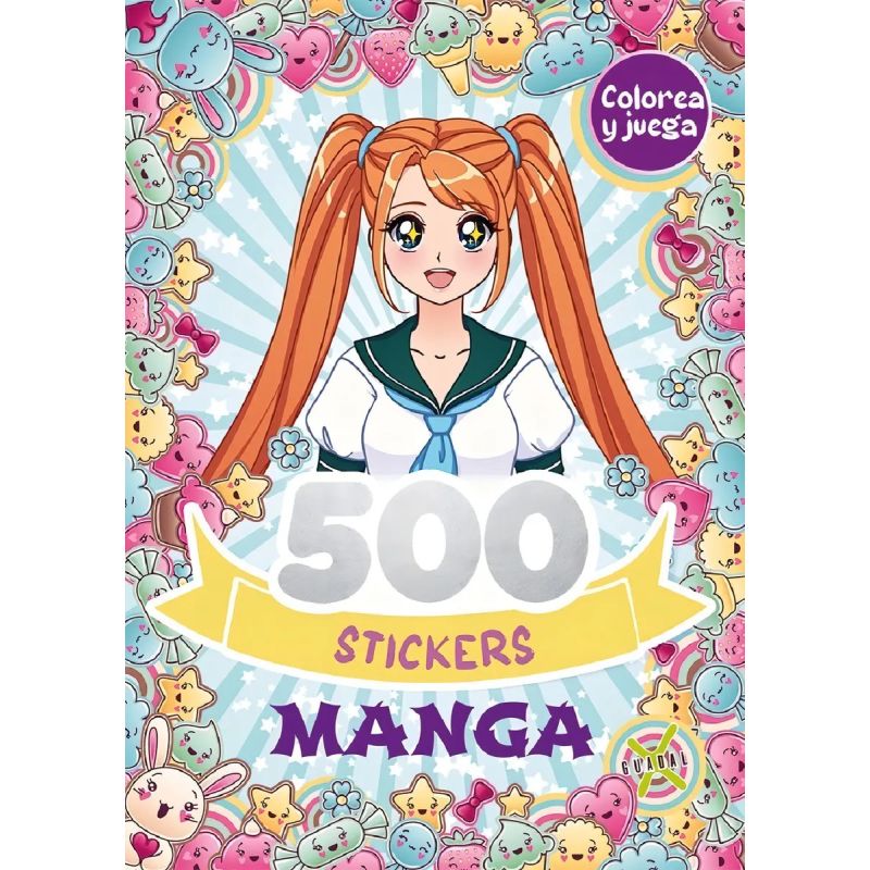 500 STICKERS MANGA - COLOREA Y JUEGA (Nuevo)