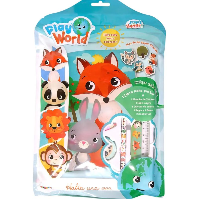 HABIA UNA VEZ - PLAY WORLD - LIBRO PARA LEER Y COLOREAR (Nuevo)
