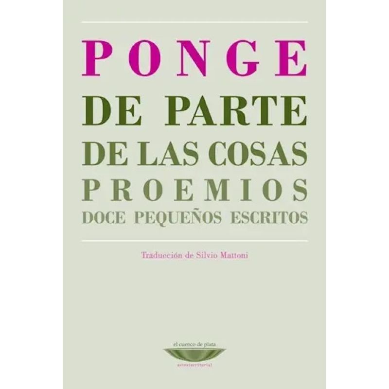 DE PARTE DE LAS COSAS - PROEMIOS - DOCE ESCRITOS BREVES (Nuevo)