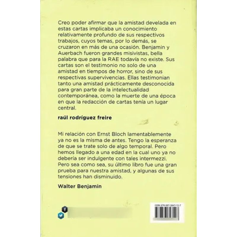 CORRESPONDENCIA BENJAMIN - AUERBACH 1935-1937 (Nuevo) - Miniatura 2