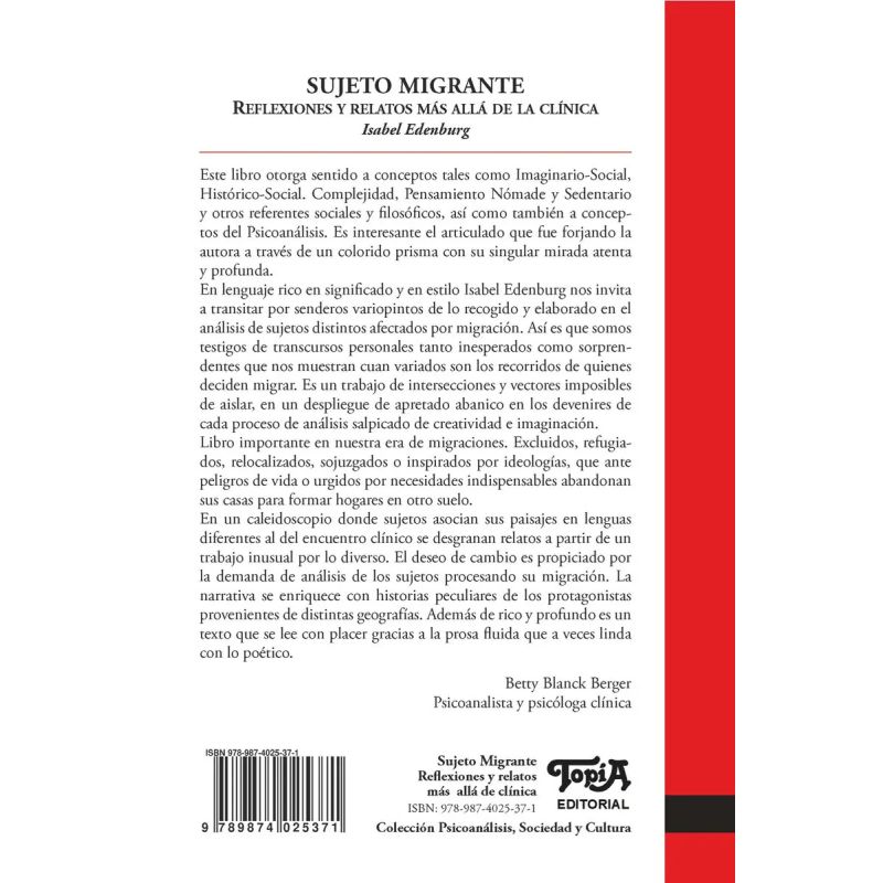 SUJETO MIGRANTE - REFLEXIONES Y RELATOS MAS ALLA DE LA CLINICA (Nuevo) - Miniatura 2