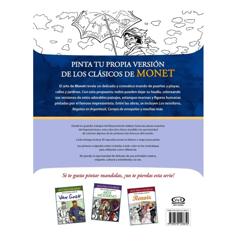 PINTA TU PROPIO CUADRO DE MONET - ARTE PARA COLOREAR (Nuevo)
