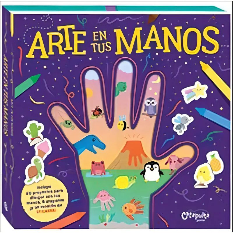 ARTE EN TUS MANOS (TD) - C/ 8 CRAYONES + 3 PLANCHAS DE STICKERS (Nuevo)