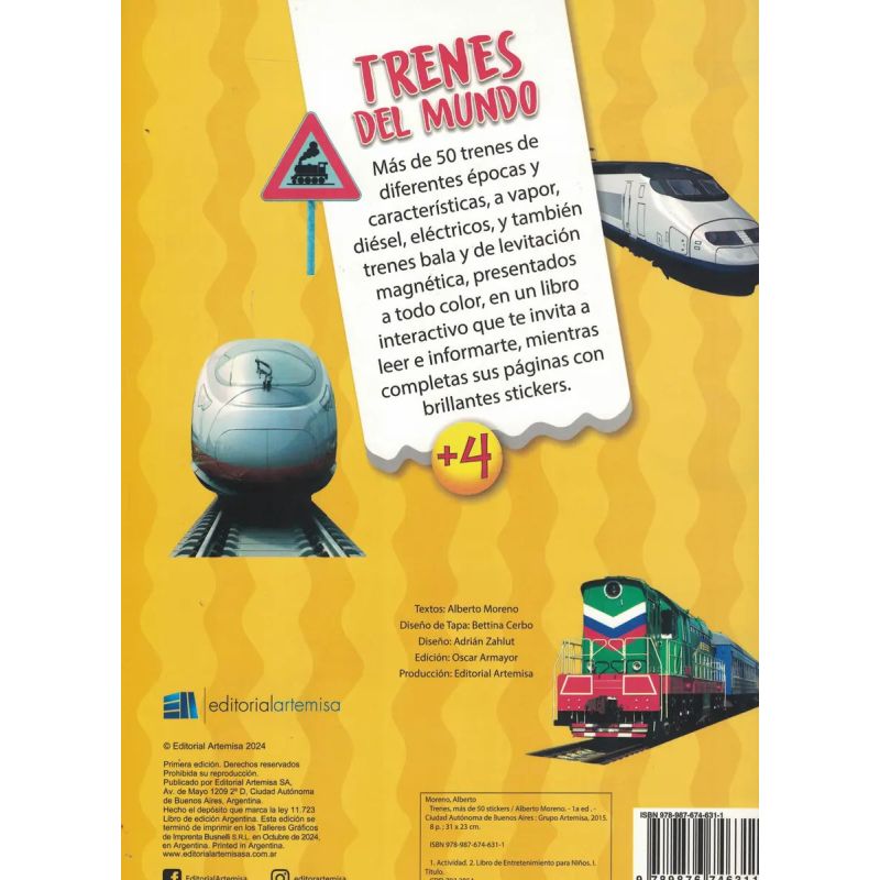 TRENES - LIBROS PARA ARMAR CON STICKERS (Nuevo) - Miniatura 2
