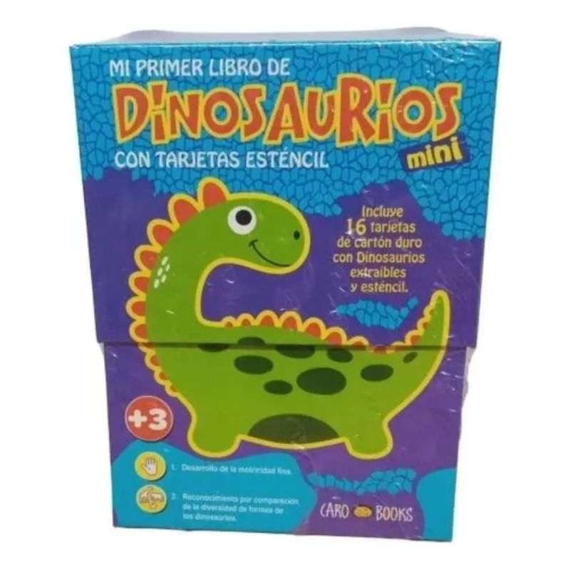 MI PRIMER LIBRO DE DINOSAURIOS MINI - CON TARJETAS STENCIL (Nuevo)