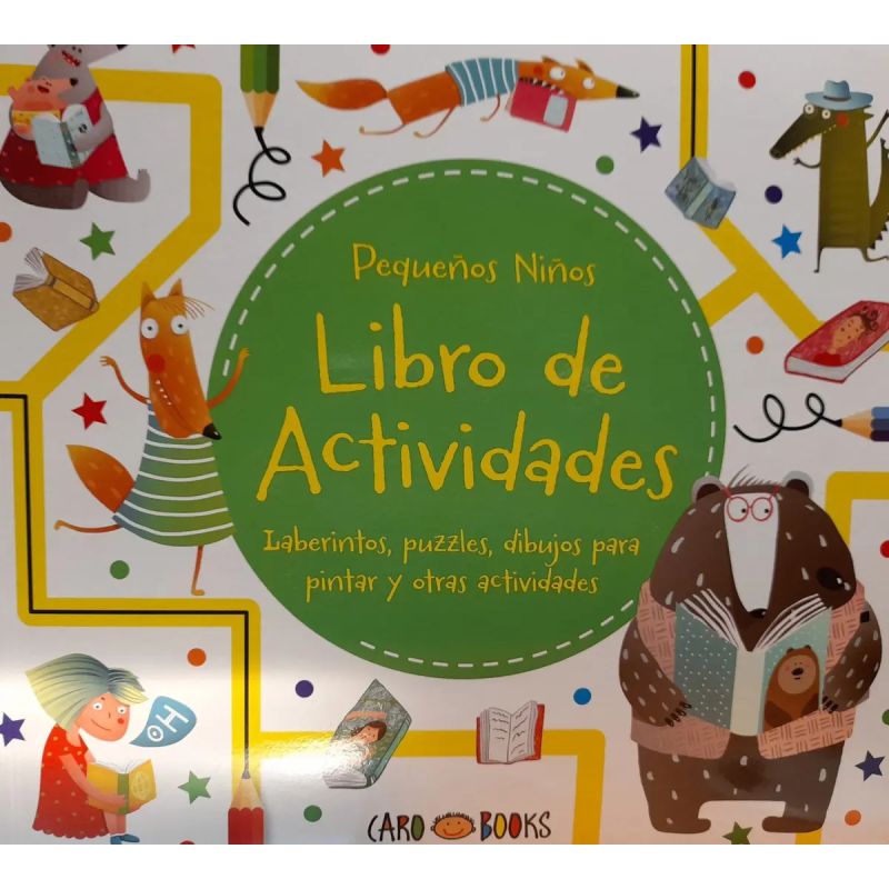 LIBRO DE ACTIVIDADES - VERDE - LABERINTOS, ROMPECABEZAS, COLOREO Y OTRAS ACTIVIDADES (Nuevo)