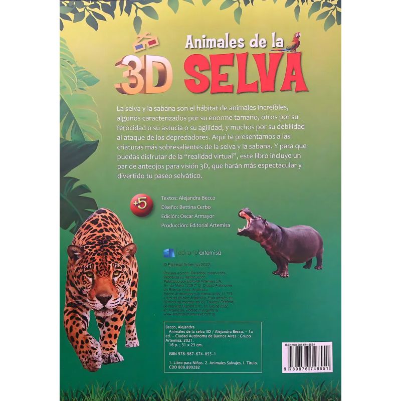 ANIMALES DE LA SELVA 3D + STICKERS (Nuevo) - Miniatura 2