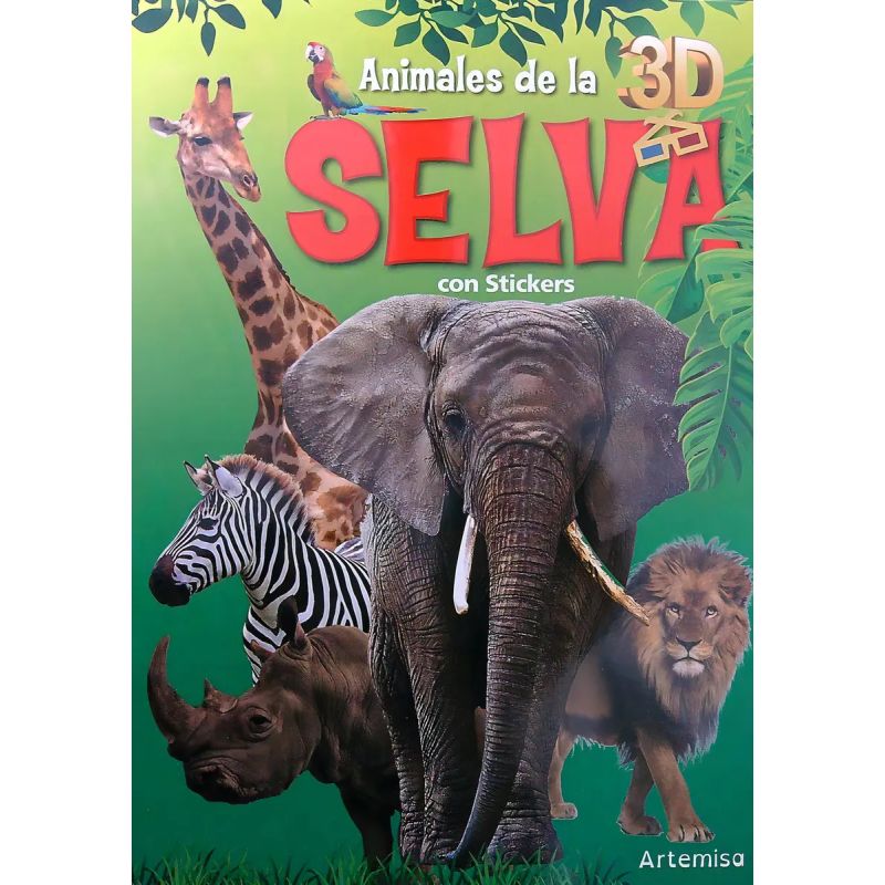 ANIMALES DE LA SELVA 3D + STICKERS (Nuevo)