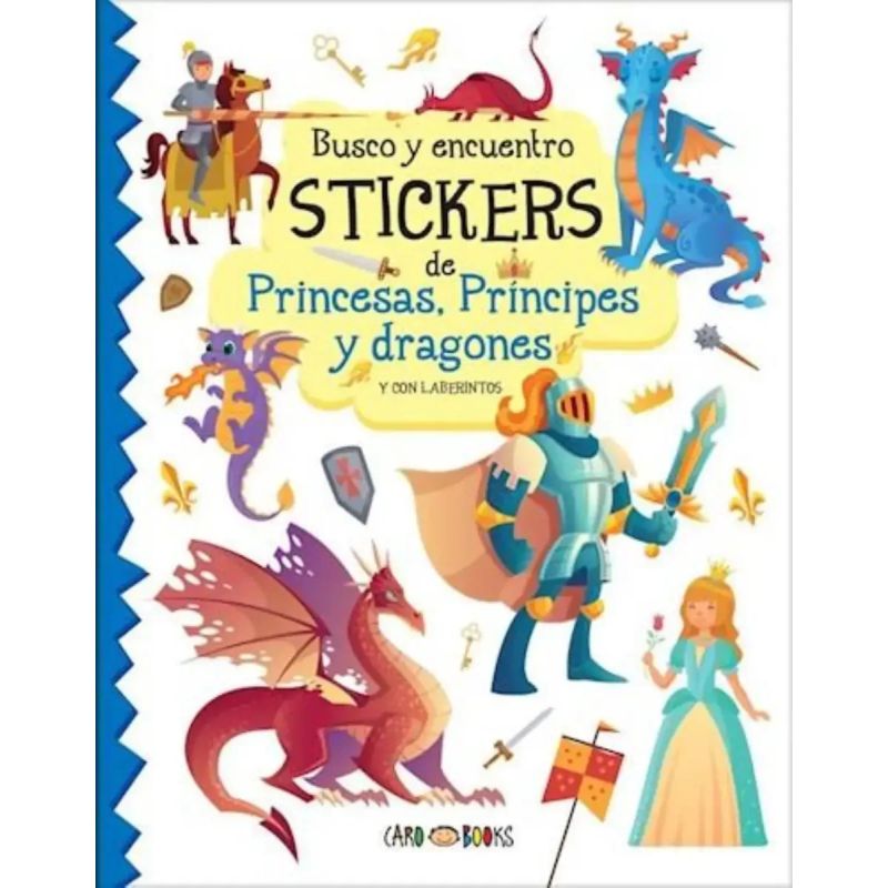 PRINCESAS PRINCIPES Y DRAGONES - BUSCO Y ENCUENTRO STICKERS (Nuevo)