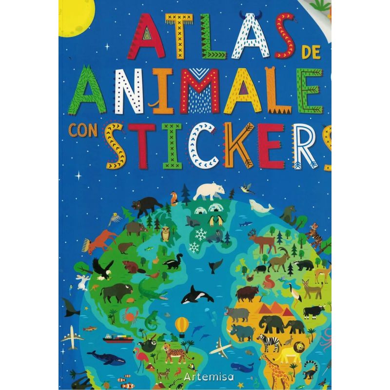 ATLAS ANIMALES DEL MUNDO CON STICKERS (Nuevo)