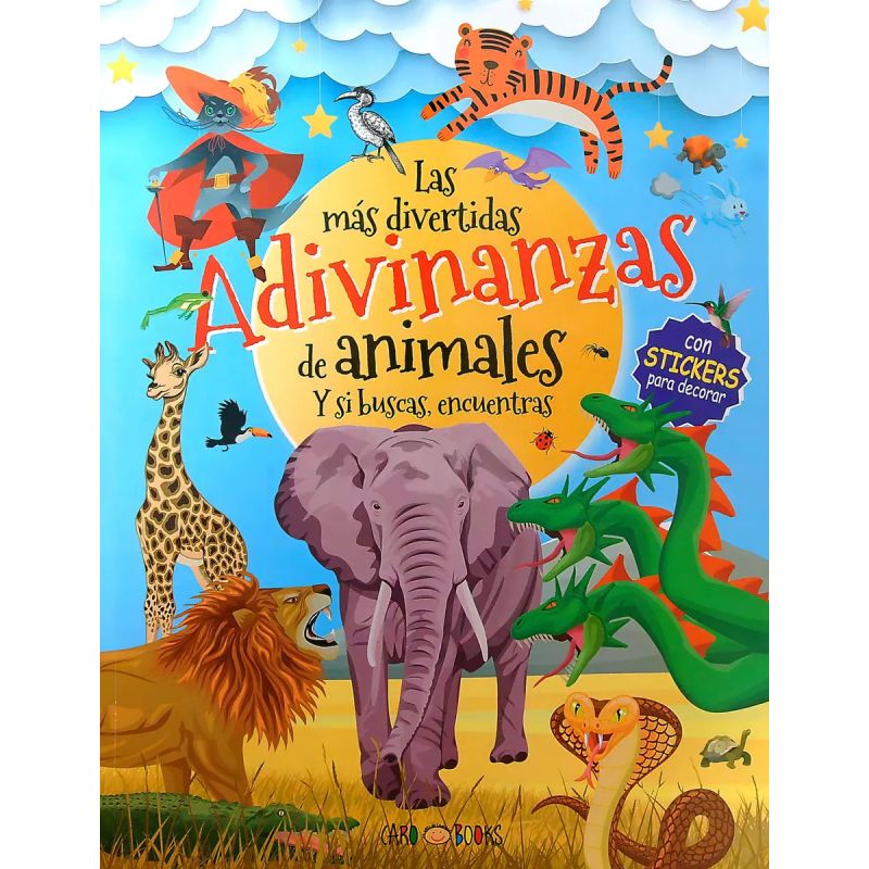 MAS DIVERTIDAS ADIVINANZAS DE ANIMALES Y SI BUSCAS, ENCUENTRAS, LAS - CON STICKERS (Nuevo)