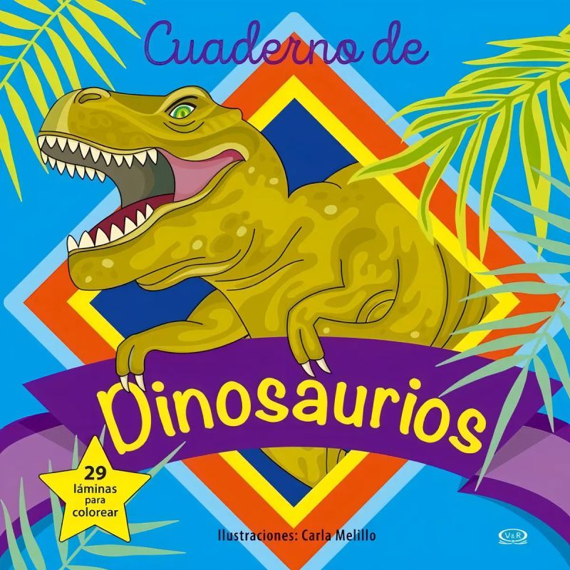 CUADERNO DE DINOSAURIOS - 29 LAMINAS PARA COLOREAR (Nuevo)
