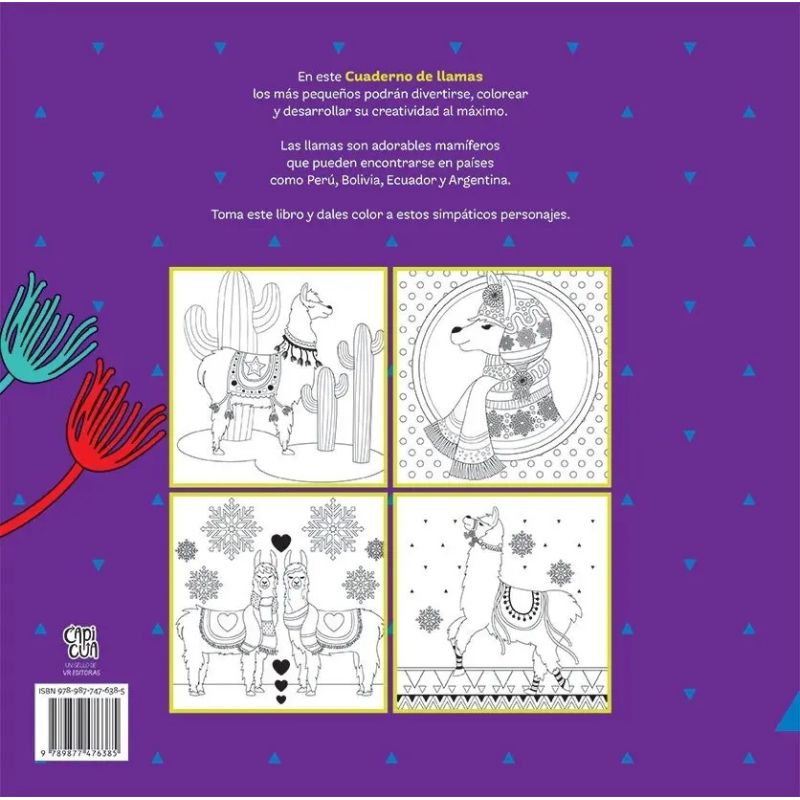 CUADERNO DE LLAMAS - 29 LAMINAS PARA COLOREAR (Nuevo) - Miniatura 2