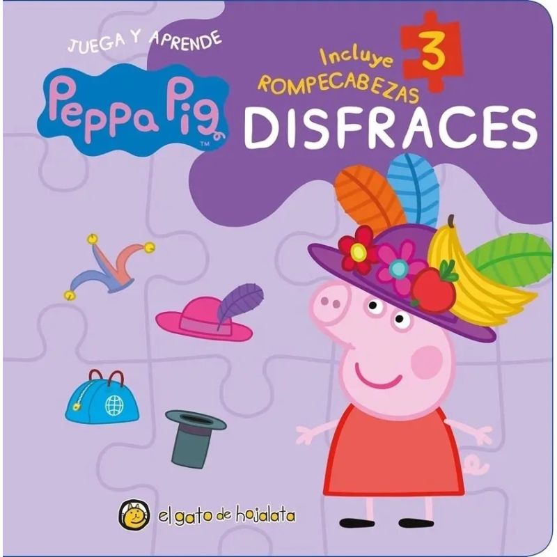 DISFRACES - JUEGA Y APRENDE PEPPA PIG - 3 ROMPECABEZAS - TD (Nuevo)