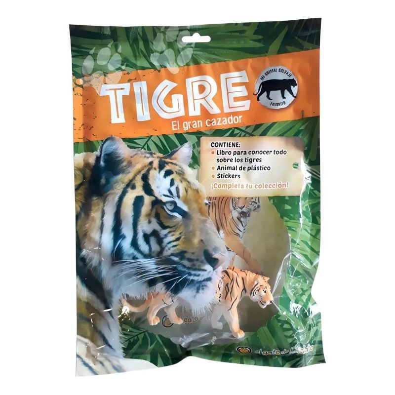TIGRE, EL GRAN CAZADOR - LIBRO - STICKERS + MUÑECO (Nuevo)