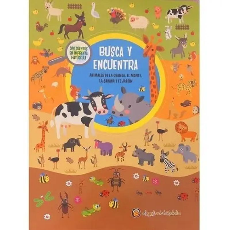 BUSCA Y ENCUENTRA - ANIMALES DE LA GRANJA , EL MONTE, LA SABANA Y EL JARDIN - TD (Nuevo)