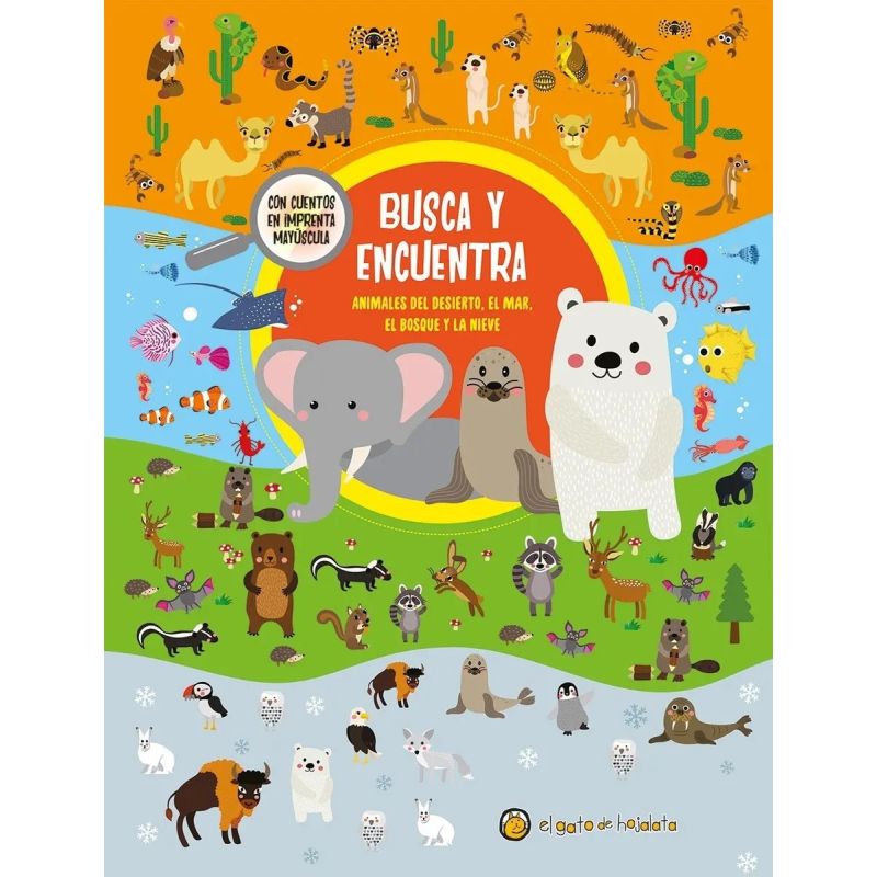 BUSCA Y ENCUENTRA - ANIMALES DEL DESIERTO, EL MAR, EL BOSQUE Y LA NIEVE - TD (Nuevo)