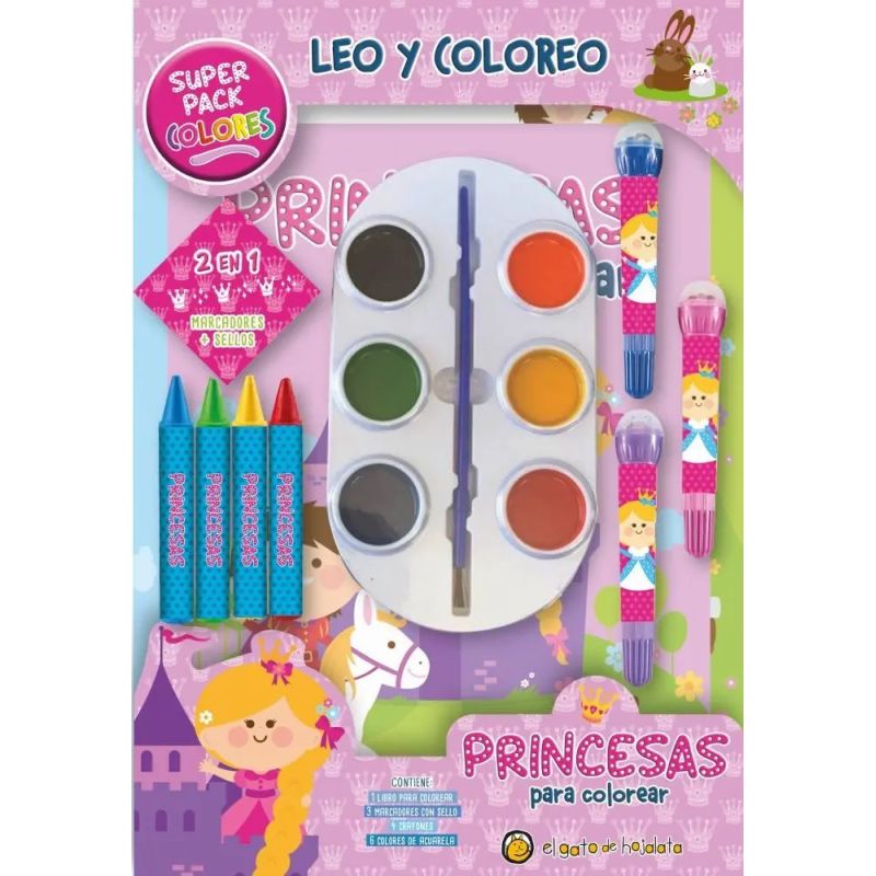 PRINCESAS PARA COLOREAR - SUPER PACK COLORES (Nuevo)