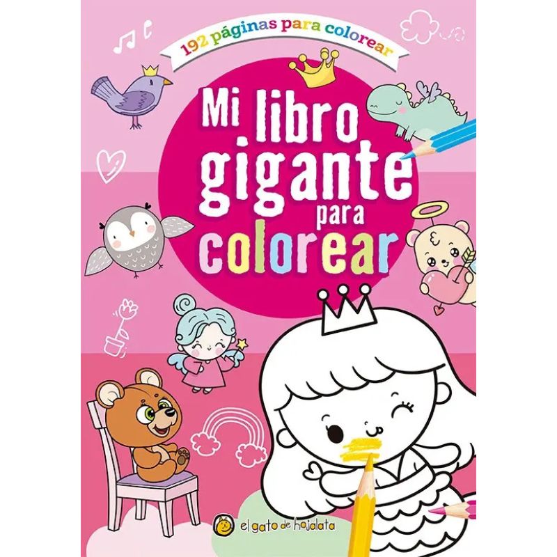 MI LIBRO GIGANTE PARA COLOREAR - TAPA ROSA (Nuevo)