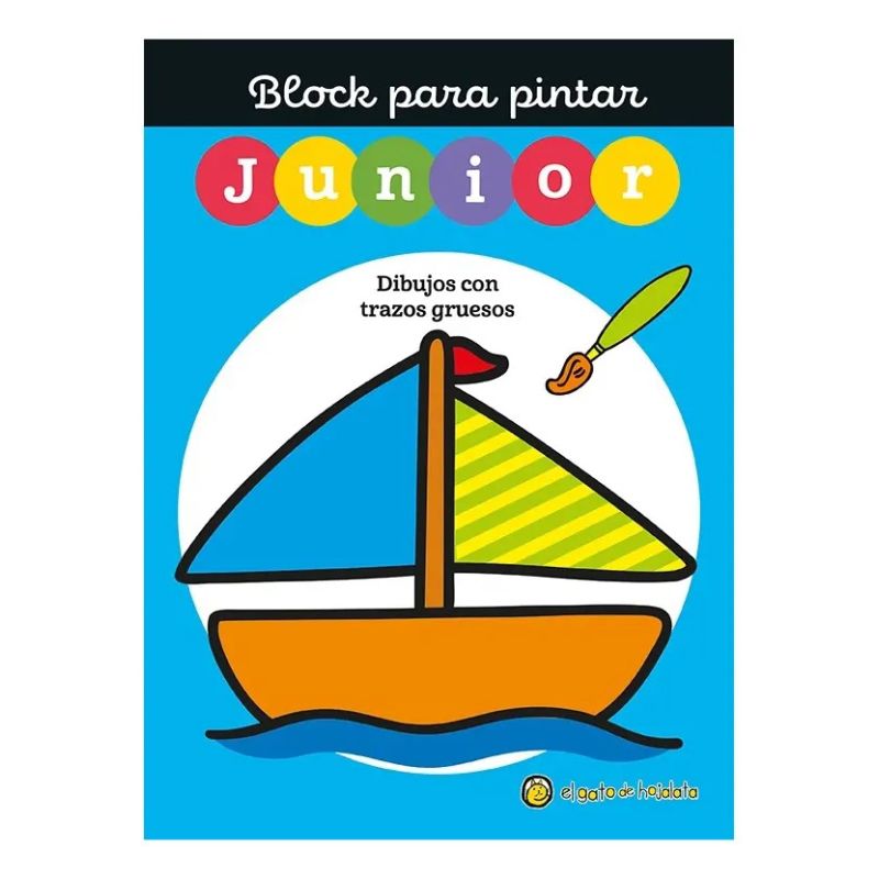 BLOCK PARA PINTAR JUNIOR 4 - BARCO - DIBUJOS CON TRAZOS GRUESOS (Nuevo)