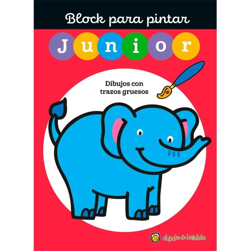 BLOCK PARA PINTAR JUNIOR 3 - ELEFANTE - DIBUJOS CON TRAZOS GRUESOS (Nuevo)