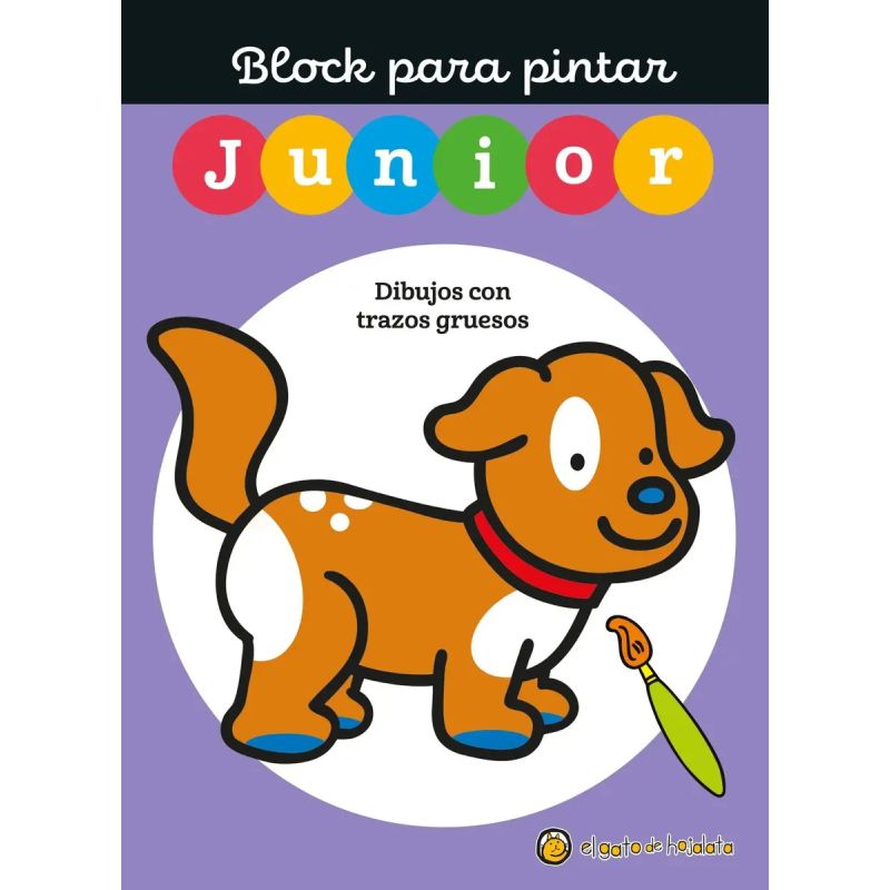 BLOCK PARA PINTAR JUNIOR 2 - PERRITO - DIBUJOS CON TRAZOS GRUESOS (Nuevo)