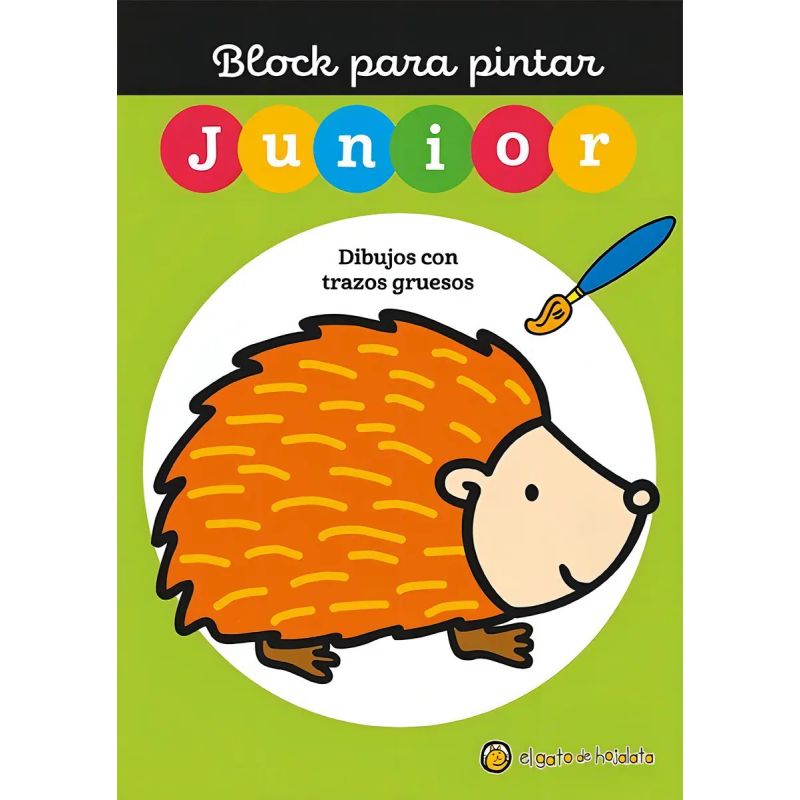 BLOCK PARA PINTAR JUNIOR 1 - ERIZO - DIBUJOS CON TRAZOS GRUESOS (Nuevo)