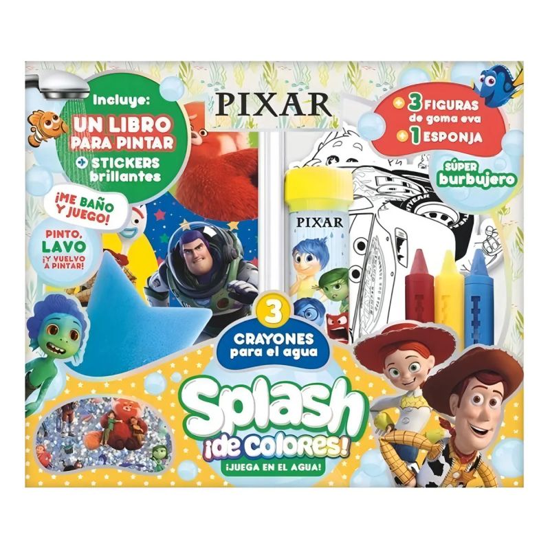 PIXAR - CAJA SPLASH DE COLORES - JUEGA EN EL AGUA (Nuevo)