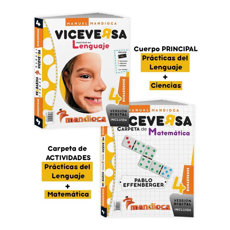 MANUAL VICEVERSA 4 BON - PRAC. DEL LENGUAJE + CS. NAT/SOC + MATE + LENGUA (Nuevo) - Miniatura 2