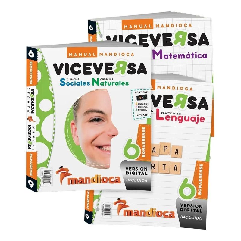 MANUAL VICEVERSA 6 BON - PRAC. DEL LENGUAJE + CS. NAT/SOC + MATE + LENGUA* (Nuevo)