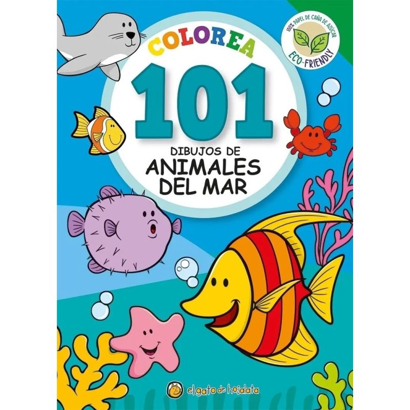 COLOREA 101 DIBUJOS DE ANIMALES DEL MAR (Nuevo)