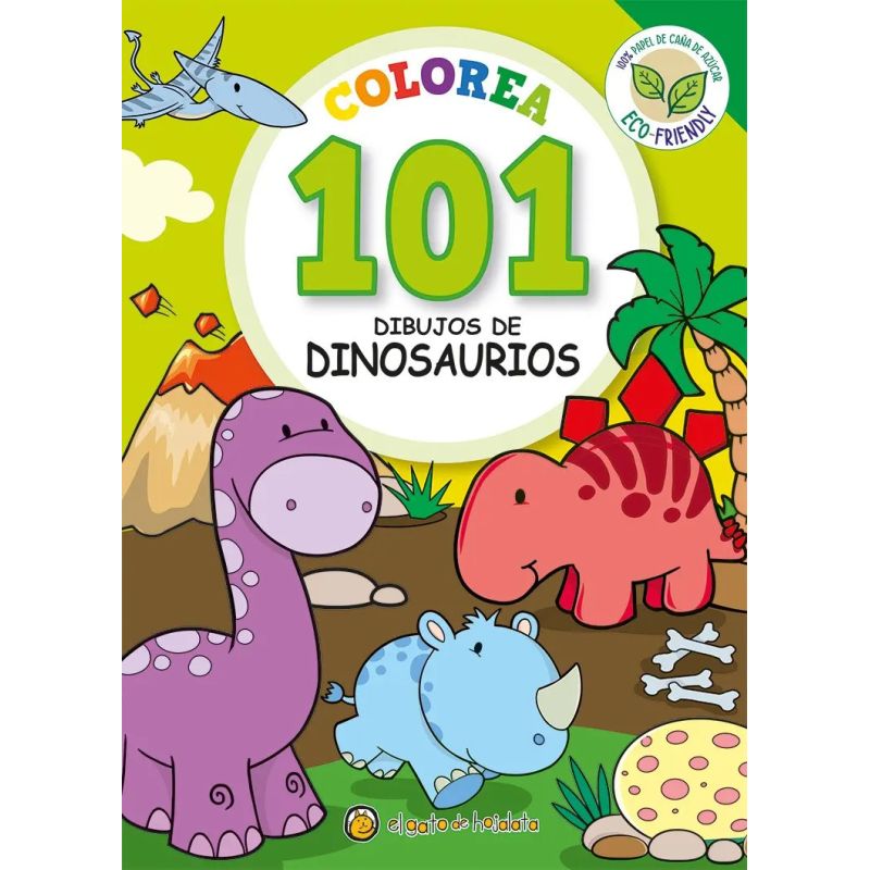COLOREA 101 DIBUJOS DE DINOSAURIOS (Nuevo)