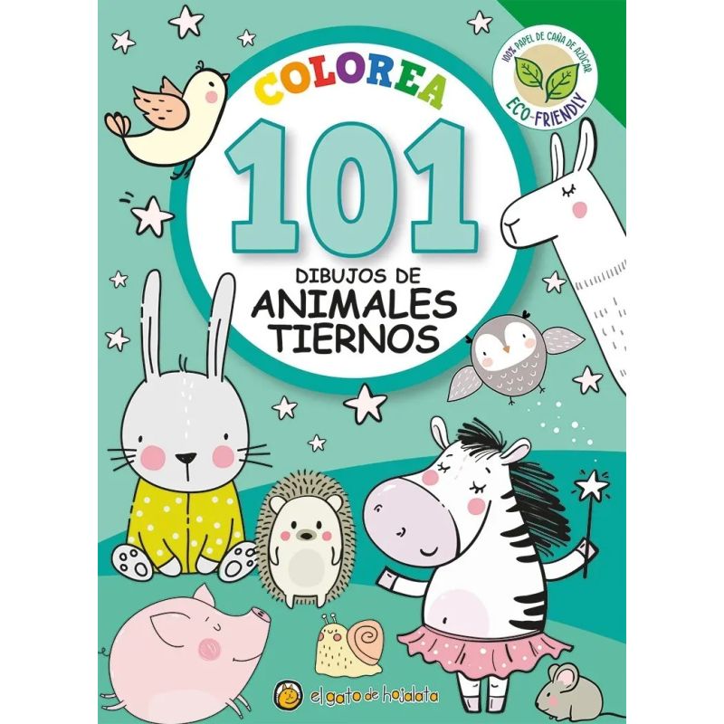 COLOREA 101 DIBUJOS DE ANIMALES TIERNOS (Nuevo)