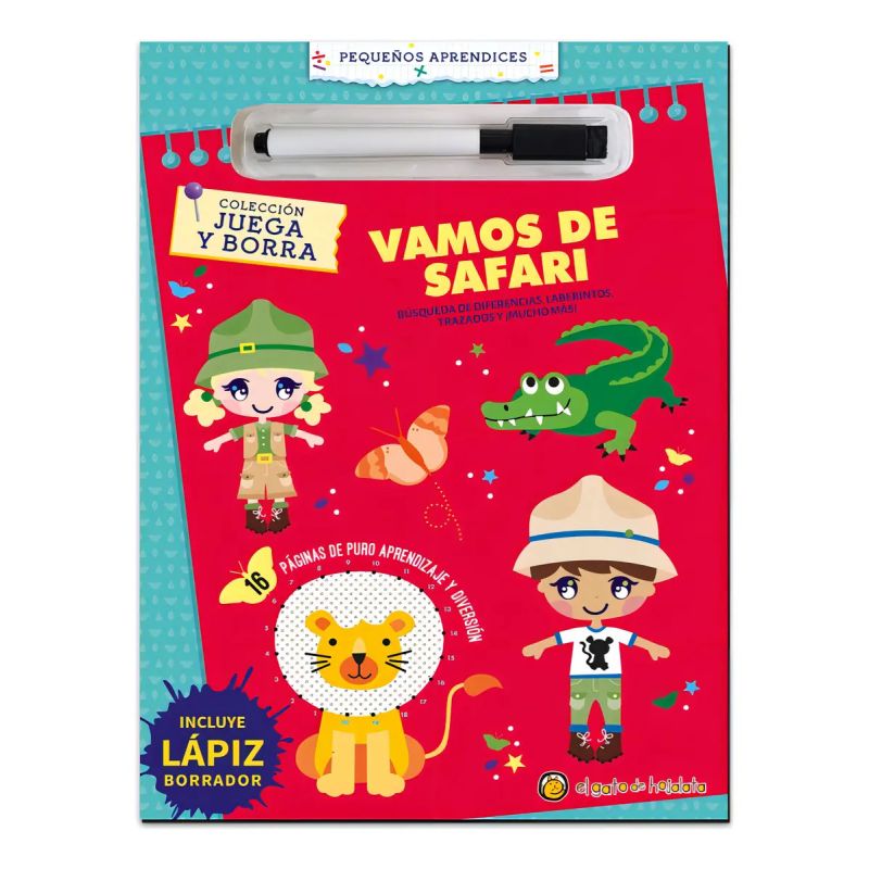 VAMOS AL SAFARI - JUEGA Y BORRA - INCLUYE LAPIZ BORRADOR (Nuevo)
