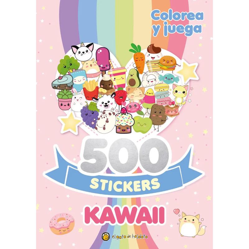 500 STICKERS KAWAII - COLOREA Y JUEGA (Nuevo)