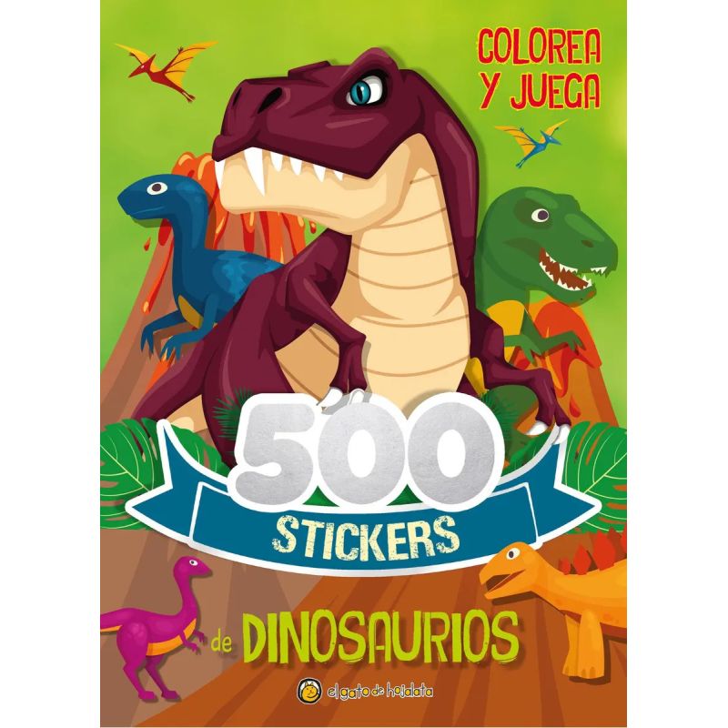 500 STICKERS DE DINOSAURIOS - COLOREA Y JUEGA (Nuevo)